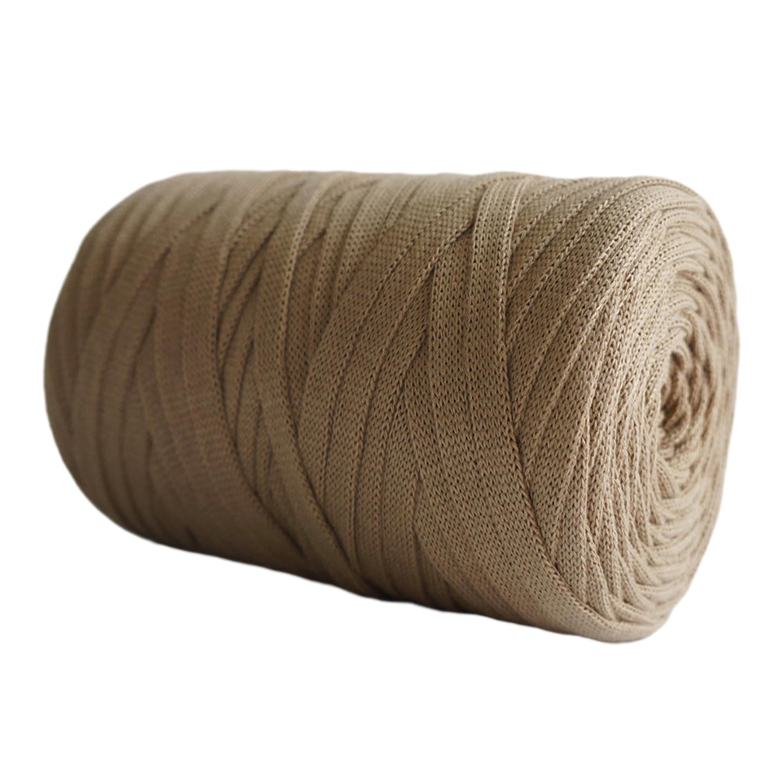Knitting Yarn Spaghetti Yarn Blanket Cushion, Crocheting Chunky Yarn, Fabric Cloth Yarn for Rugs Bags, Cushion Throw Blanket Brown