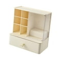 thumbnail image 4 of QSTDGVPW Desk Organzier with Drawer Home Sticky Note Tray Stationary Makeup Organizer beige, 4 of 9