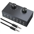 thumbnail image 1 of 6 Ports 3.5mm Audio Switch Bidirectional 3.5mm Audio Switcher Support 1 in 6 Out or 6 in 1 Out,for PC Phone Headphone,1 * Switcher 1 * Audio Cable,Gray, 1 of 8