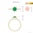 thumbnail image 4 of ANGARA Natural Round Emerald Halo Ring with Diamond Accents in 14K Yellow Gold for Women (Size-5mm) | May Birthstone, Birthday, Anniversary, Jewelry Gift for Women | Natural Emerald Ring, 4 of 8