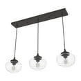 thumbnail image 5 of Hunter - Saddle Creek 3-light Noble Bronze, Large Cluster Light, Dimmable, Schoolhouse Style, Linear Shaped, for Bedrooms, Kitchens, Dining, Living Rooms - 19499, 5 of 8