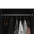 thumbnail image 6 of Polifurniture Denmark 71 in. 5 Door Adult Armoire with 2 Drawers, Shelves & 2 Hanging Rods, Black Wood, 6 of 11
