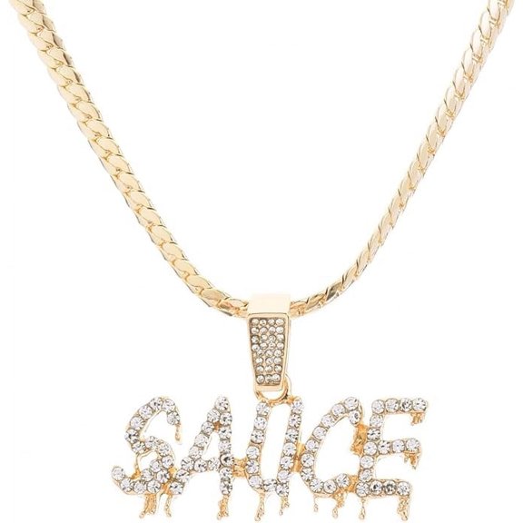 Hip Hop SAUCE Pendant 20 inch Miami Cuban Chain Necklace MCP 1434 G