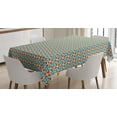 thumbnail image 1 of Orange Blue Tablecloth, Geometric Themed Pattern with Rounded Triangles and Squares Artsy, Rectangular Table Cover for Dining Room Kitchen, 52" X 70",Eggshell and Multicolor, by Ambesonne, 1 of 3