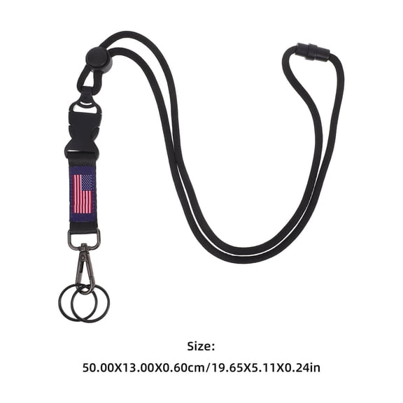 NICEXMAS Lightweight USA Flag Lanyard with Polyester Neck Strap and Quick-Release Buckle for Daily Use and Events