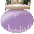 thumbnail image 2 of Purple Round Area Rug 7 FT, Non Slip Living Room Area Carpet, Modern Minimalist Silver Gradient Texture Art Washable Soft Circular Rug Non-Shedding Floor Carpet for Bedside Office Play Room Classroom, 2 of 9