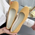 thumbnail image 5 of Miluxas Women's Ballet Flats, Square Toe Slip-On Shoes with Soft Breathable Fabric, Lightweight Casual Flats for office,Walking Yellow 9.5(43), 5 of 5