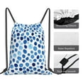 thumbnail image 4 of Blue dot pattern Drawstring Backpack Sackpack String Bag Cinch Waterproof Bags for Gym Sports Yoga Travel Beach Swimming shopping, 4 of 7