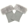 thumbnail image 1 of MZXELPRJD No Show Socks Womens Boot Socks Pairs Warmers Boot Winter Topper Leg 2 Plush Knit Socks, White Ankle Socks Grey, 1 of 5