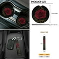 thumbnail image 7 of Yuyamidu Red Rose Front Car Seat Cover Set of 12 Soft Steering Wheel Cover Seat Belt Cover Armrest Cover Garbage Can Air Vent Pouch Rearview Mirror Cover Coasters Keychain Fit SUV Sedan Van, 7 of 7