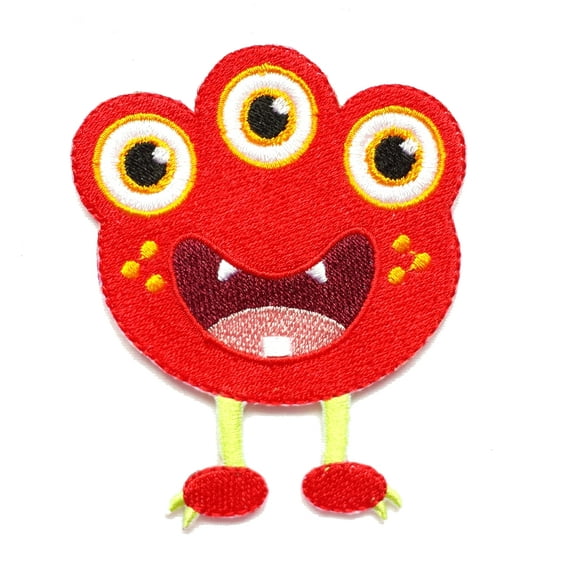 Cute Red Monster Embroidered Iron On Patch