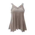 thumbnail image 4 of Yigetop Women's Tees and Tanks Womens Tank Tops 2026 Spring Summer Vacation Outfits Basic Tee Loose Fit Summer Tops for Women Khaki S, 4 of 7