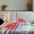 thumbnail image 3 of Gerber Daisy Soft Flannel Fleece Throw Blanket, Abstract Heart Floral Petals on Bokeh Blurry Pastel Art Backdrop, Cozy Plush for Indoor and Outdoor Use, 50" x 60", Coral and Multicolor, by Ambesonne, 3 of 5