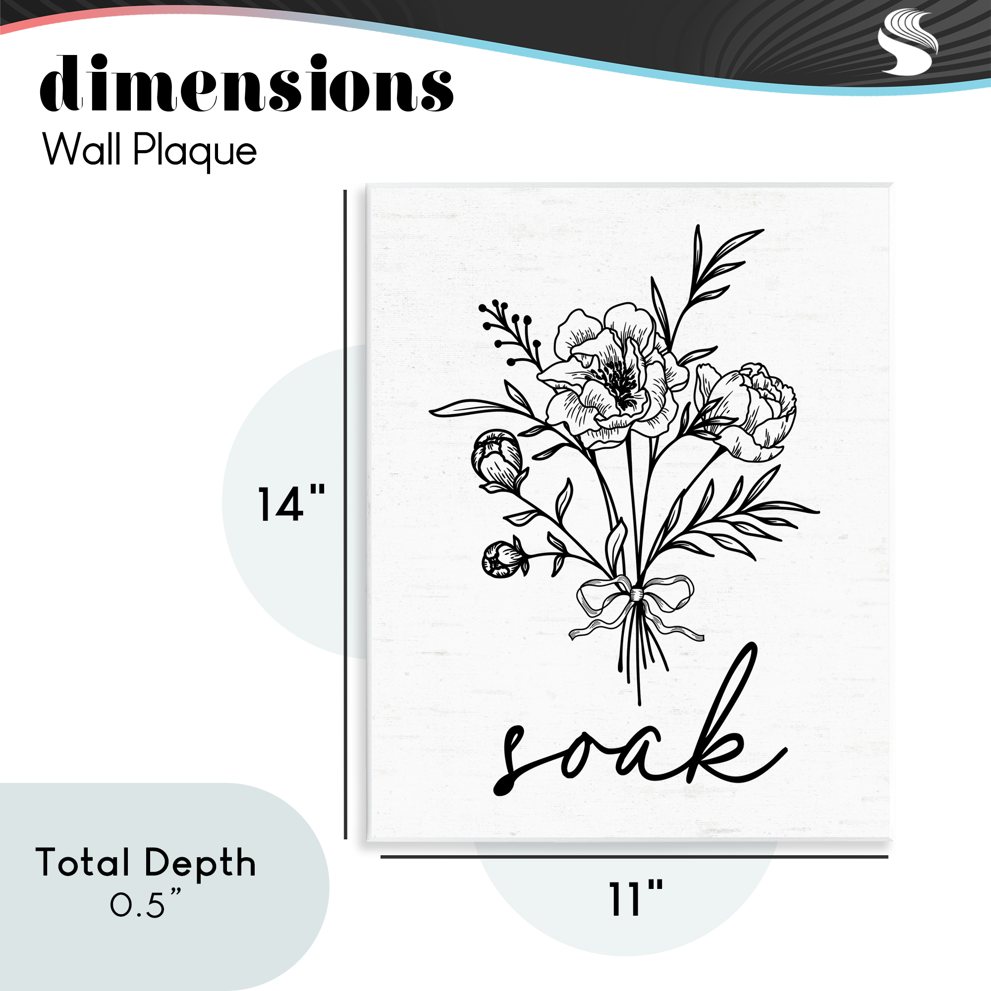 Bathroom Herb Soak Wall Plaque Art, design by Lettered and Lined