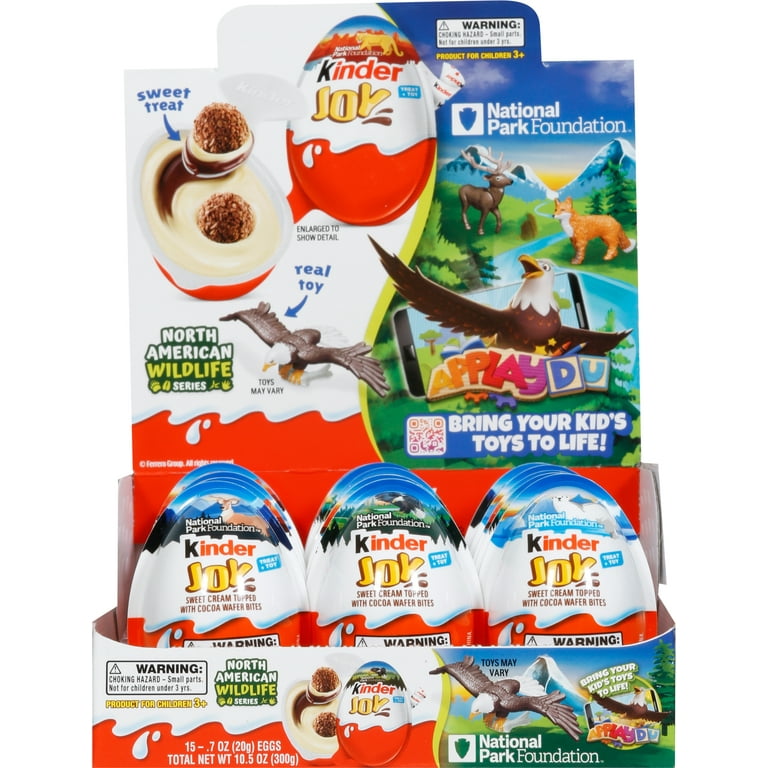 Kinder Joy Chocolate Eggs with Surprise Toy Inside Limited Edition National Park Foundation 15 Count Display Box