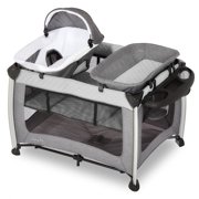 Dream On Me Princeton Deluxe Nap 'N Pack Playard, Waterproof Canopy, Grey