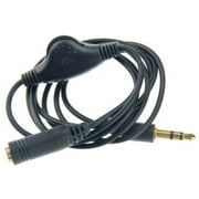 3.5mm Male to Female Stereo Headphone Jack Audio Extension Cable Cord with Volume Control (3 Feet) (Black)