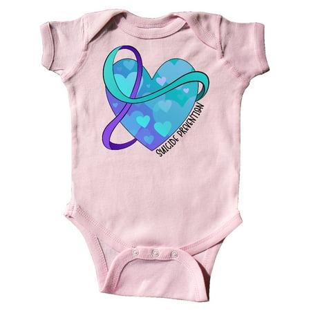 

Inktastic Suicide Prevention Awareness Purple and Teal Heart Ribbon Gift Baby Boy or Baby Girl Bodysuit