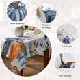 thumbnail image 5 of Thanksgiving Fall Table Cloth Waterproof Tablecloths, Blue White Orange Pumpkin Leaves Tablecloth Dining Table Cover for Kitchen Party Tabletop Outdoor, Rectangle Tablecloth 52x70 Inch, 5 of 9
