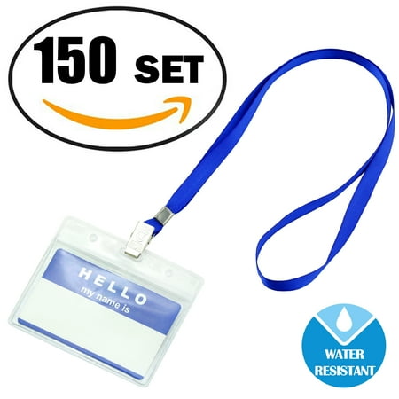 name badge holder tag lanyards tags card lanyard conference plastic trip event waterproof business gimars displays dialog pack labels button