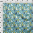 thumbnail image 3 of oneOone Georgette Viscose Turquoise Blue Fabric Cute Animal Sewing Craft Projects Fabric Prints By Yard 42 Inch Wide, 3 of 4