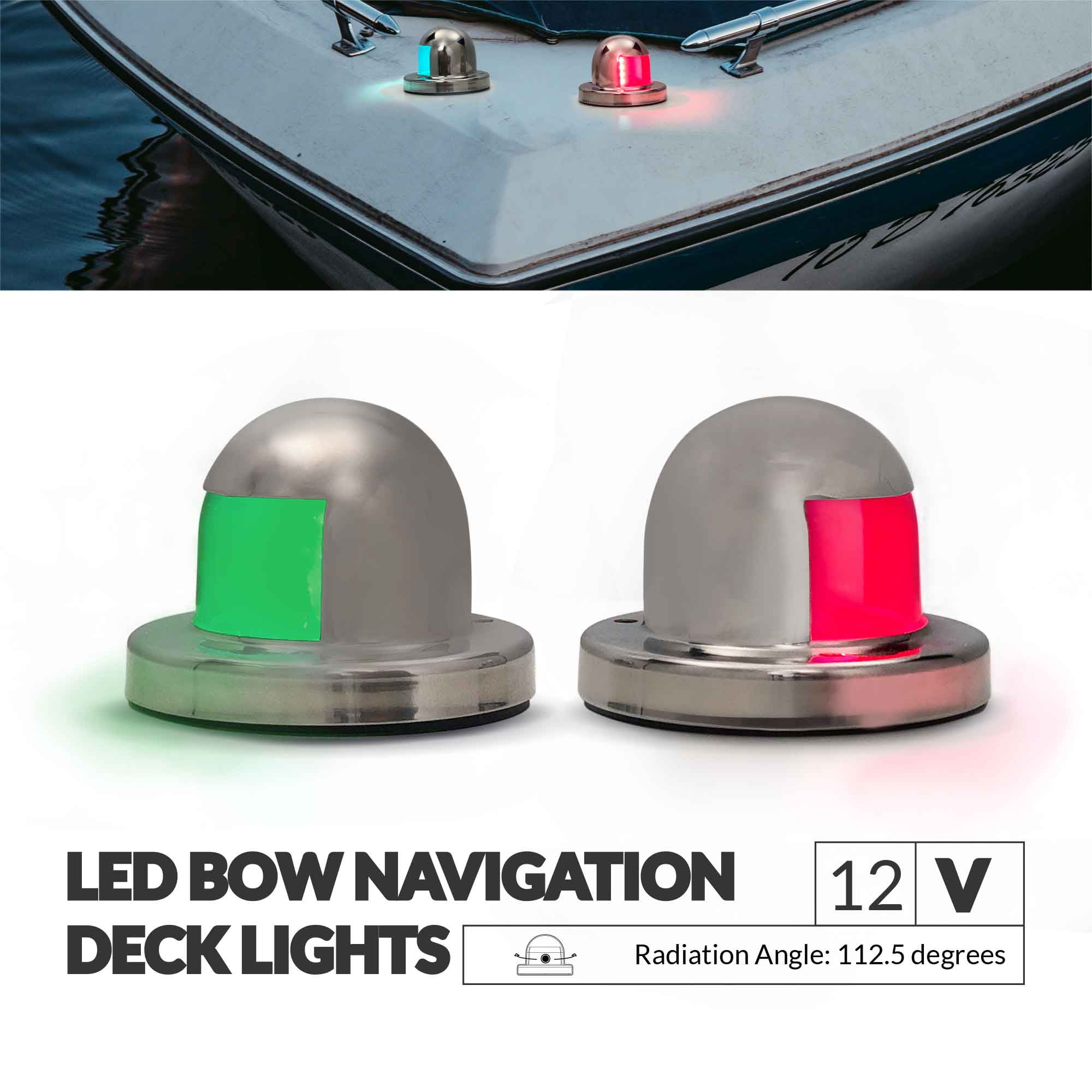 bow navigation lights sailboat