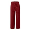 thumbnail image 4 of Corduroy Pants for Women Elastic High Waisted Pull On Soft Comfortable Loose Fit Slacks with Pockets Wine 2XL, 4 of 6