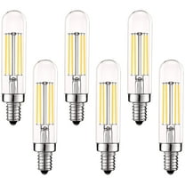 Luxrite T6 T6.5 Vintage LED Tube Light Bulbs 5W= 60W, 4000K Cool White, Dimmable, 500 Lumens, UL Listed, E12, 6-Pack