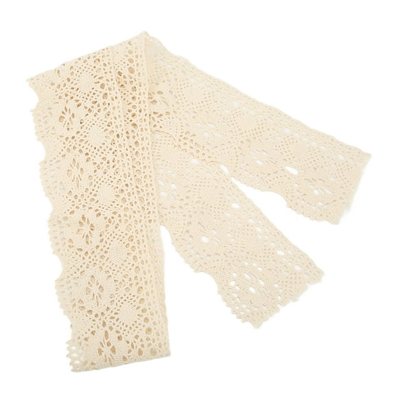Dentelle artisanale, ruban de dentelle inoffensif durable pour décoration de vêtements pour rideau bricolage beige, blanc