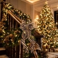 thumbnail image 6 of Hovilon 2pcs Christmas Wreath Bows, Brown Polyester Ribbon Decoration for Front Door Tree Topper Wall Party Supply, Durable Holiday Bow for Indoor Outdoor Home Garden New Year Eve Decoration, 6 of 6