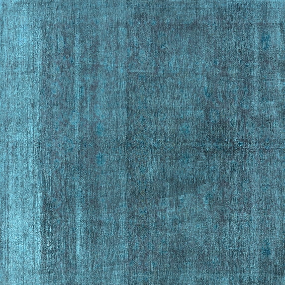 Ahgly Company Indoor Square Oriental Light Blue Industrial Area Rugs, 5' Square