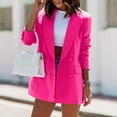 thumbnail image 2 of Lisingtool jackets for women Womens Long Sleeve Double Coat Coat Blazer Jacket winter coats for women Hot Pink, 2 of 6