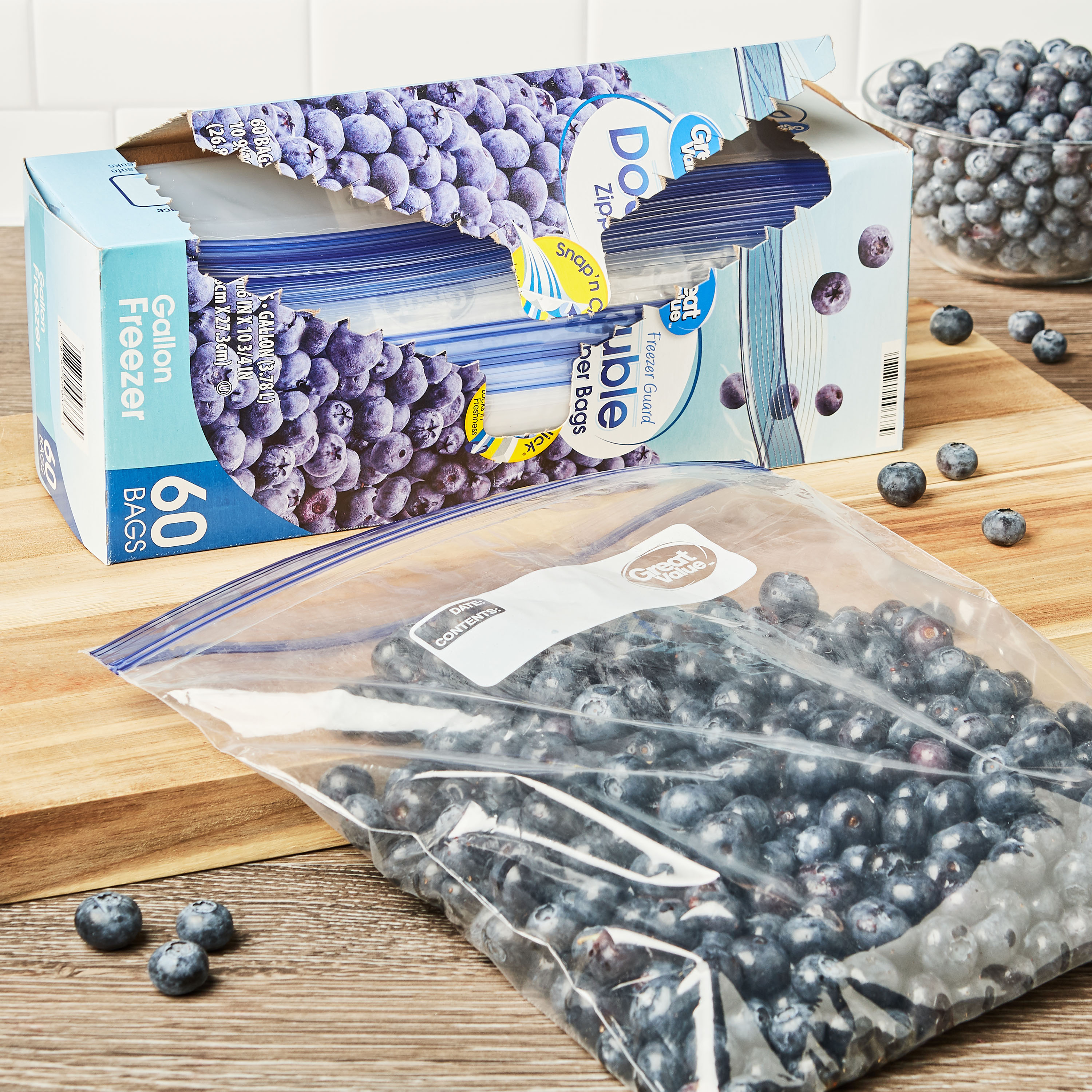 Double Zipper Freezer Bags 60 Count at Walmart $2.88 (reg $4.34)