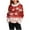 Red-3, variant on Christmas Shirt for Women Plush Collar Cuffs Graphic Print Long Sleeve Pullover Top Red L