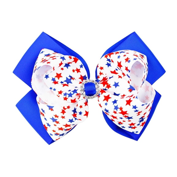 Odeerbi Independence Day Hair Clip for Girls Children's Hair Bow Bound Clip Baby Hair Accessories Light Blue