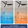 thumbnail image 5 of Wozzio 52 inch Ceiling Fan with Light and Remote, 3CCT Dimmable LED Light,3 Reversible Blades, Indoor & Outdoor, 5 of 7