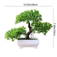 thumbnail image 3 of Generic Mini Bonsai Tree – Three-Pronged Welcoming Pine, Perfect Desktop Decorative Small Potted Plant, Artificial Tree in a Plastic Cement Pot for Home and Office, 3 of 7