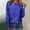 Blue, variant on Womens Basic Tops Long Sleeve Pink Sequin Pullover Crew Neck Blouses Teen Girls Shirts XL