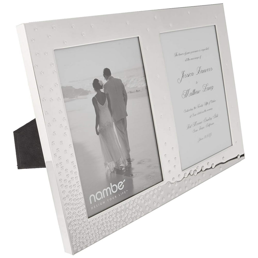 Nambe Dazzle Double Silver Plate Invitation Frame Holds Two 5x7