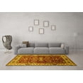 thumbnail image 3 of Ahgly Company Machine Washable Indoor Square Oriental Yellow Industrial Area Rugs, 3' Square, 3 of 4