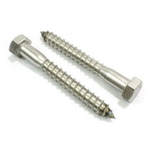3/8"x3" Stainless Hex Head Lag Bolt Screws, (25 Pack), 304 (18-8) Stainless Steel Coach Bolts/Large Screws for Wood with Plain Finish by Bolt Dropper