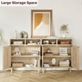 thumbnail image 4 of Set of 2 Sideboard Buffet Storage Cabinet, Rattan Kitchen Cabinet with 2 Doors/Shelf, Accent Modern Dining Living Room Entry Hallway Coffee Bar Furniture for Home Decor,36''H, 4 of 7