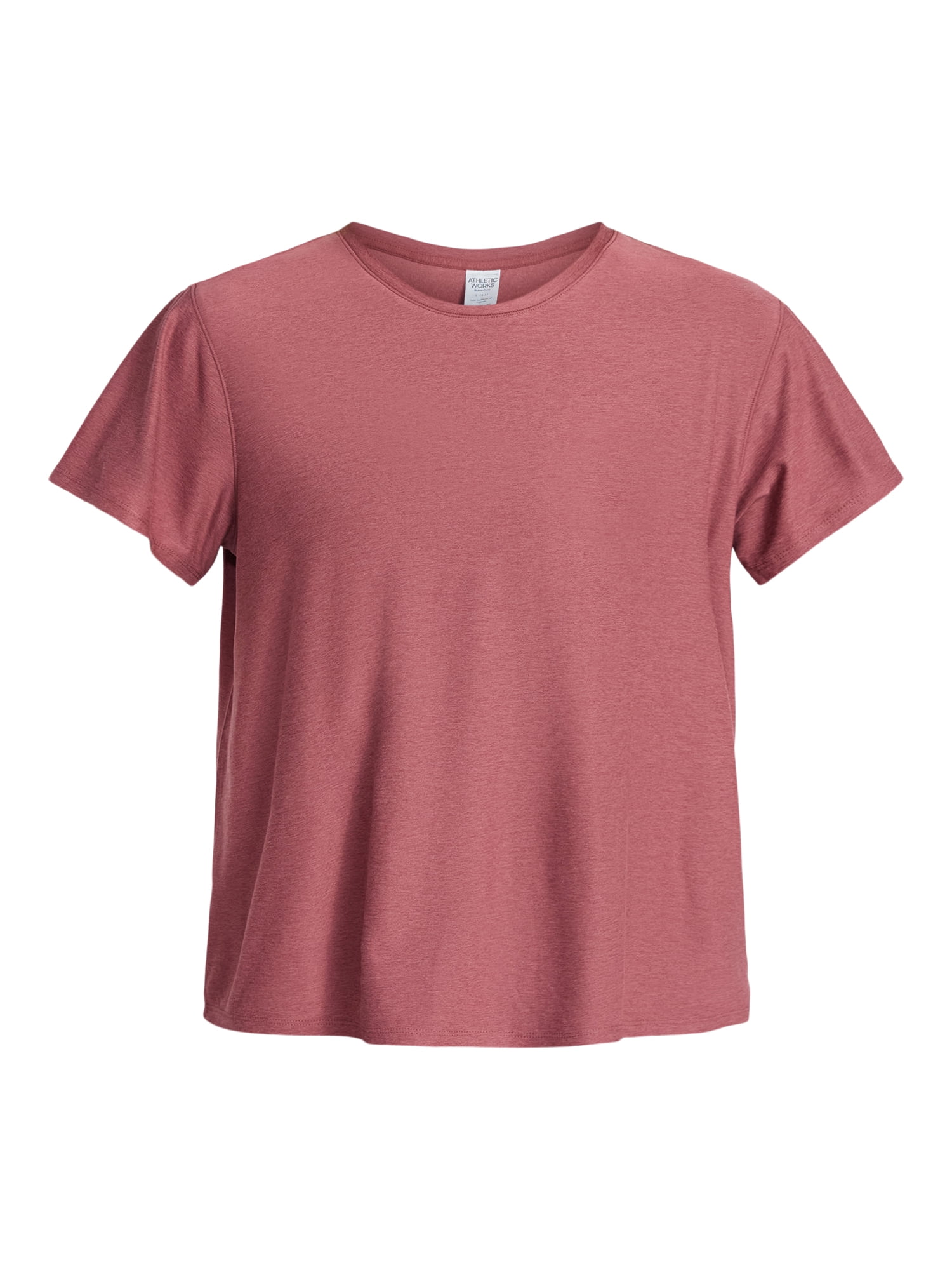 Athletic Works Women's and Women's Plus Relaxed ButterCore Tee with Short Sleeves, Sizes XS-4X