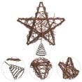 thumbnail image 4 of Christmas Rattan Star Tree Topper with Spring Support - Festive Holiday Xmas Tree Decoration Ornament, 4 of 7