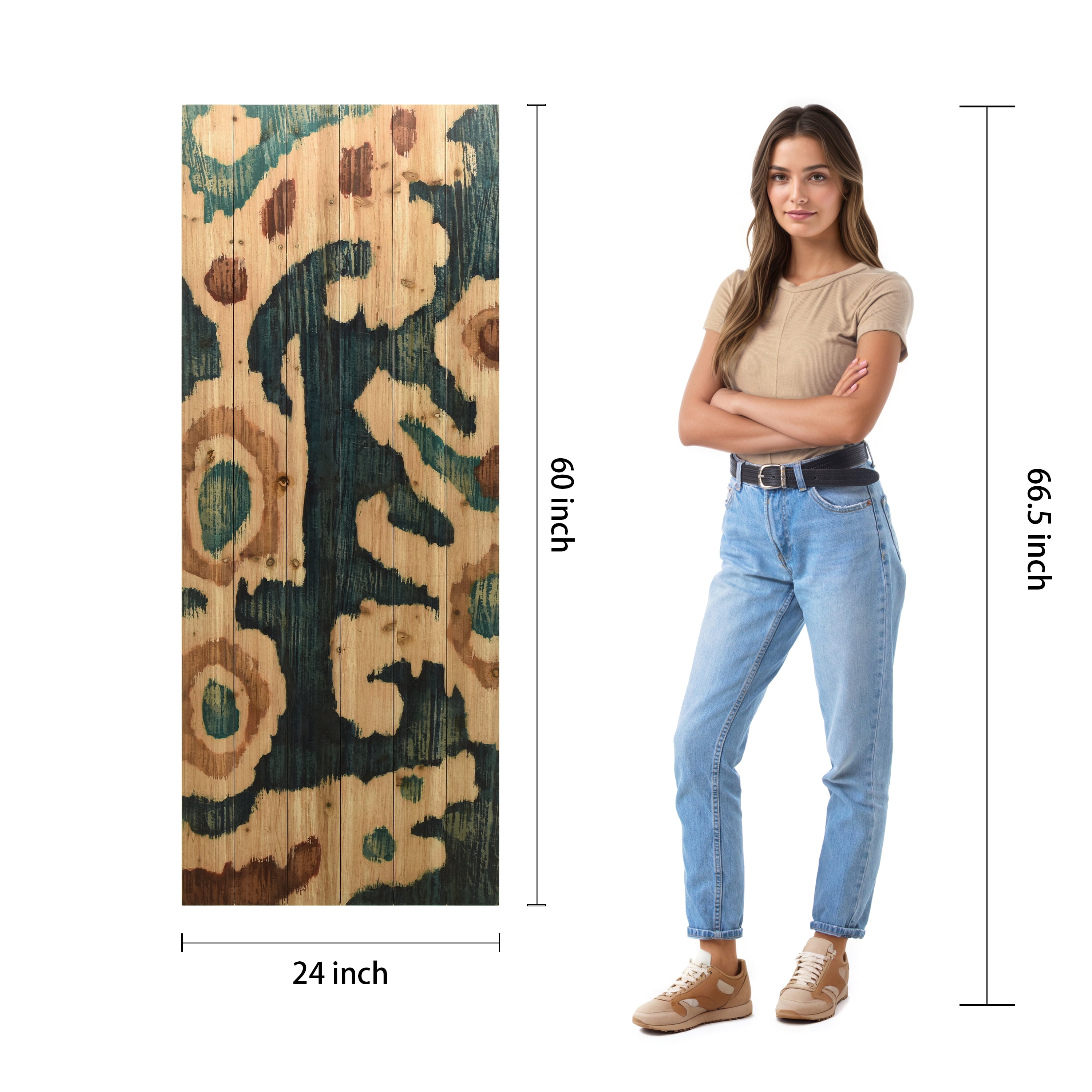 Empire Art Direct Ocean Ikat A Print on Solid Wood Wall Art, 60" x 24", Ready to Hang