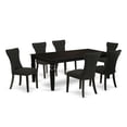 thumbnail image 2 of East West Furniture Logan 7-piece Wood Dining Room Set in Black, 2 of 6