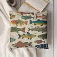 thumbnail image 3 of SHANXI Throw Pillow Covers for Couch Lake Fish Bed Or Sofa Pillows Case Beautiful Underwater Animal Colorful Cartoon Colorful Ornamental Wild Decorative Square Linen Cushion Covers  12x12in, 3 of 5