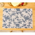 thumbnail image 2 of Koniroom Blue Floral Pastoral Placemats for Dining Table Set of 6, Reversable & Heat-Resistant Non-Slip Place Mats for Kitchen Table Mats 12 x 18 Inch, 2 of 7