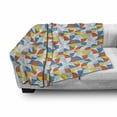 thumbnail image 3 of Geometric Soft Flannel Fleece Throw Blanket, Bauhaus Inspired Intersected Circular Shapes of Color Blocks and Dotted Lines, Cozy Plush for Indoor and Outdoor Use, 50" x 70", Multicolor, by Ambesonne, 3 of 6