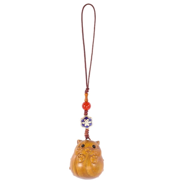 SHISUYAN Wood Animal Pendant Keychain Charm Key Ring Pendant Handbag Phone Case Decoration